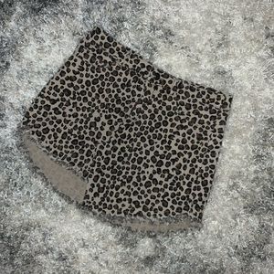 Leopard jean skirt
